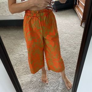 Mango paperbag cotton floral pants